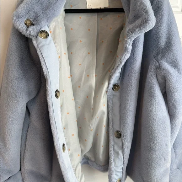 Anthropologie Soft Blue Fur Jacket - Picture 3 of 6